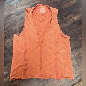 Free People - Intimately FP Textured Orange Tank Top size medium